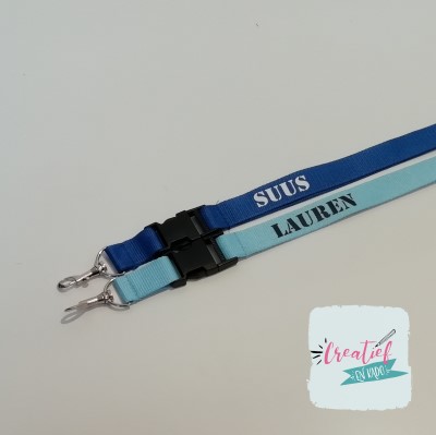 keycord blauw met naam bedrukt