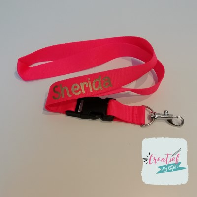 keycord roze met naam