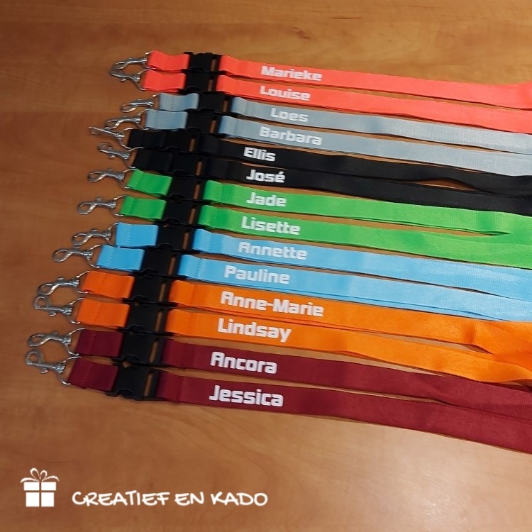 keycord met naam oranje