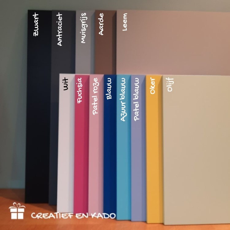 tekstbord kleuren blanco