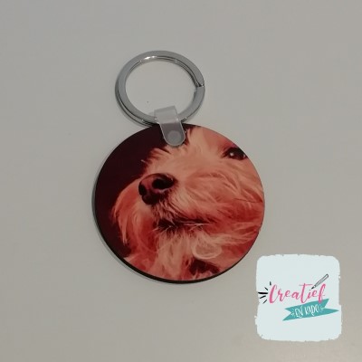 sleutelhanger met eigen foto mdf rond