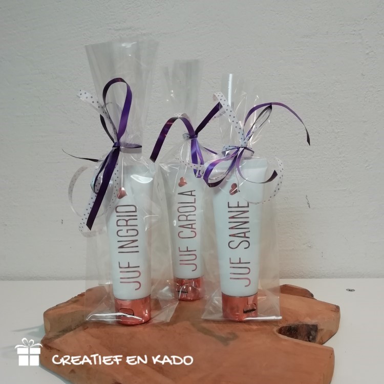 handcrème met naam, handcrème tube wit