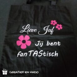 katoenen tas zwart juf