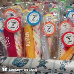 pennenkoker met naam witte en zwarte opdruk