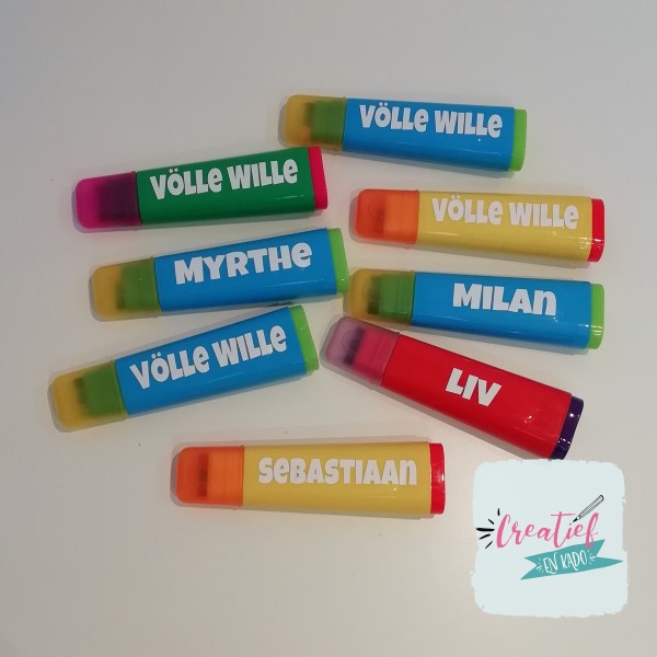 regenboog marker met naam, traktatie met naam