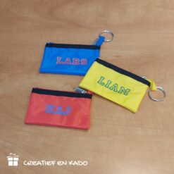 sleuteletui groen en sleuteletui blauw met naam