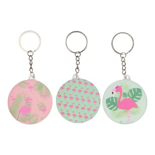 flamingo sleutelhanger met spiegel 3 prints