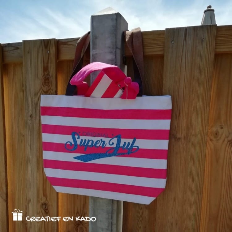 strandtas roze juf