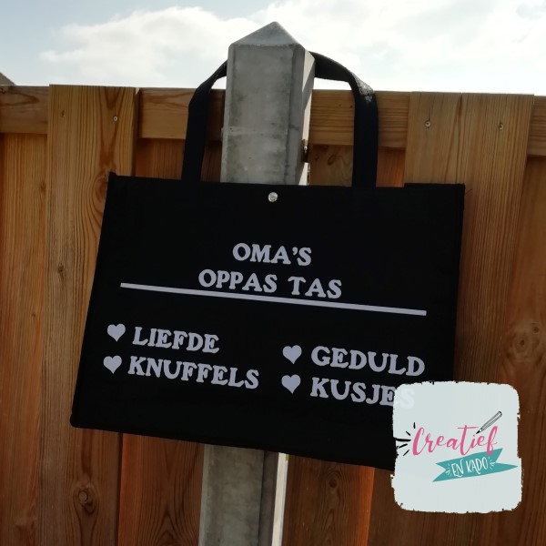 zwart vilten oma's oppas tas