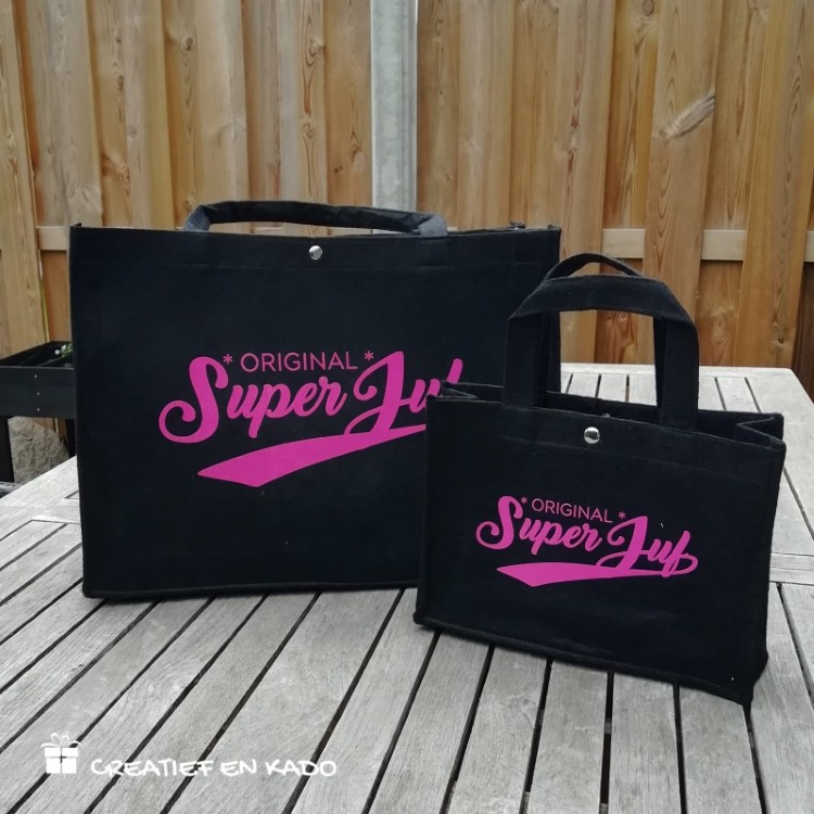 vilten tas zwart, tas Superjuf