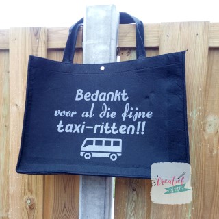 vilten tas zwart eigen tekst
