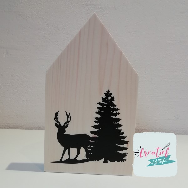 houten huisje kerstmis