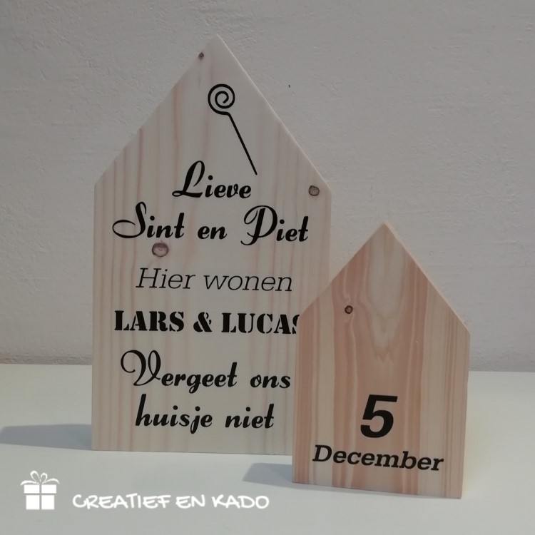 houten huisje Sint vergeet ons huisje niet