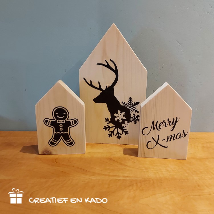 houten huisjes kerstmis