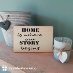 houten kaart home is where our story begins