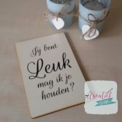 houten kaart jij bent leuk mag ik je houden