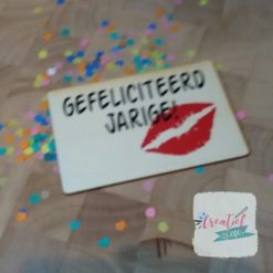 houten kaart gefeliciteerd jarig