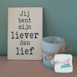 houten kaart jij bent mijn liever dan lief