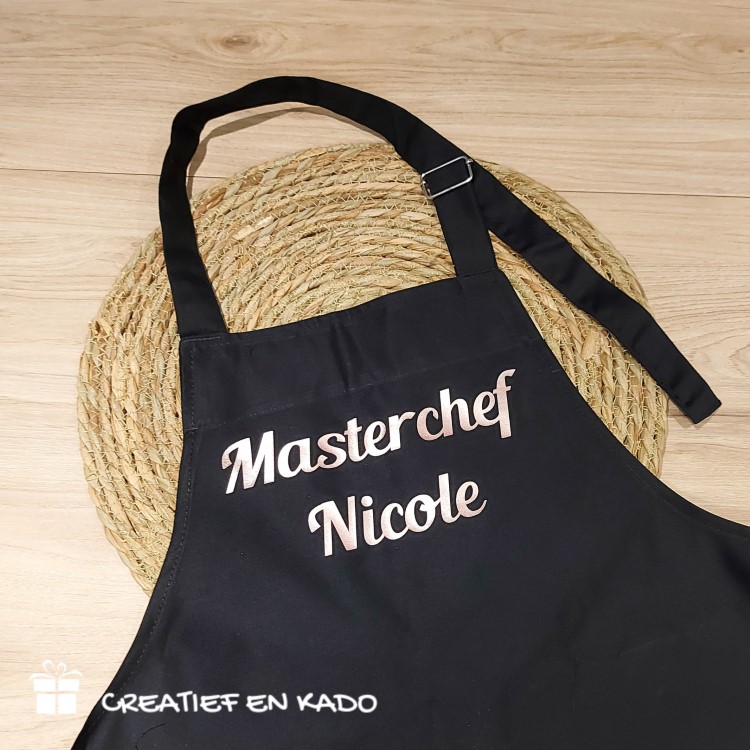 keukenschort masterchef , keukenschort zwart, schort bedrukt