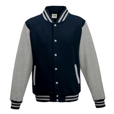 varsity jack grijs zwart