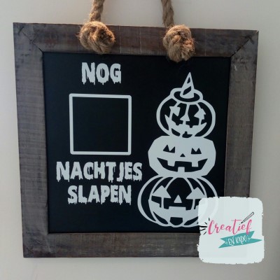 krijtbord halloween nog nachtjes slapen