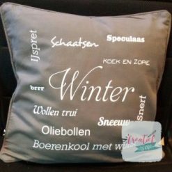kussenhoes antraciet winter