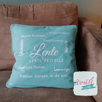 kussenhoes oudblauw lente, lente kussen