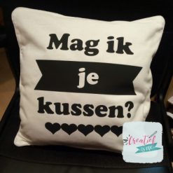 Mag ik je kussen? witte kussenhoes