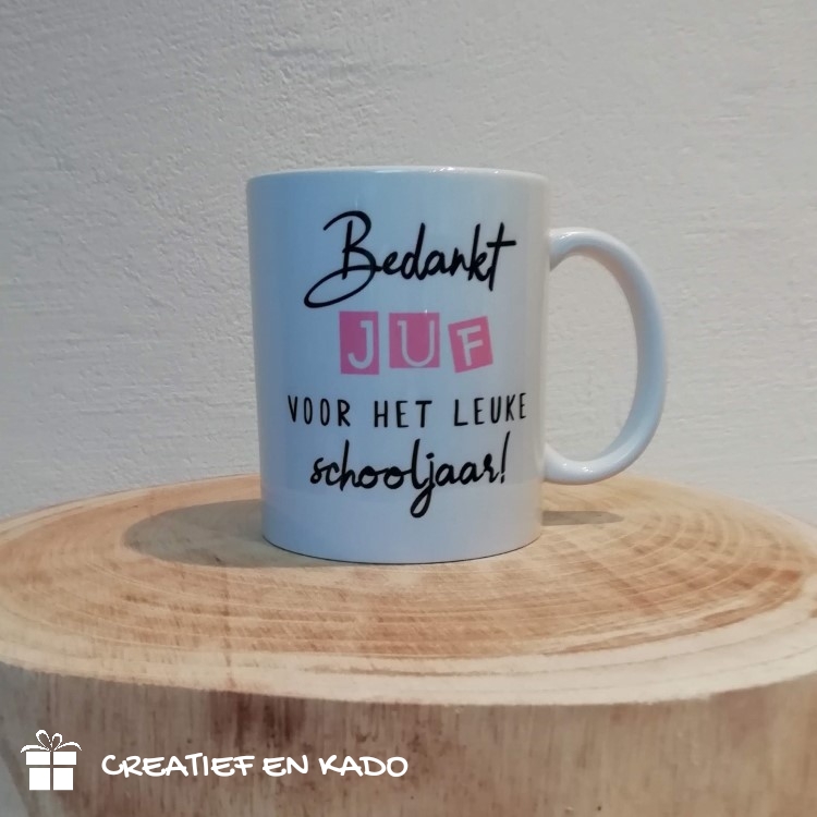 Mok juf, cadeau juf, Bedankt juf voor het leuke schooljaar
