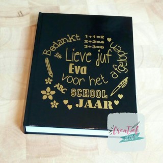 notitieboek juf zwart schooljaar sommetjes