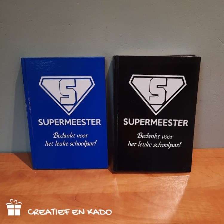 notitieboek supermeester blauw en zwart
