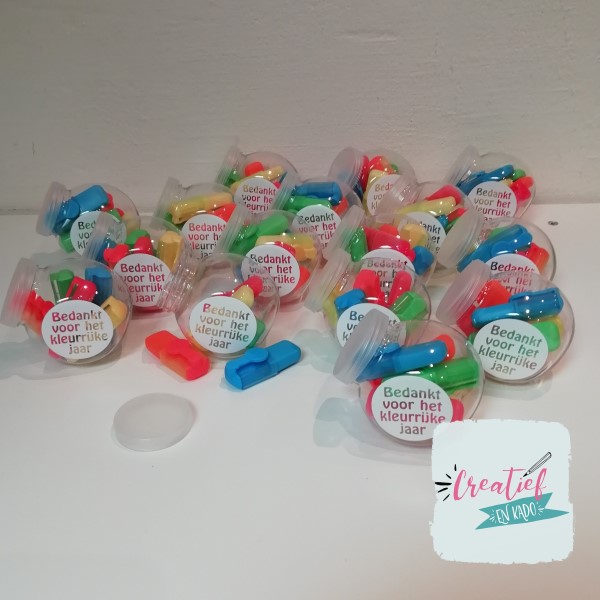 potjes mini markers, potje stiften, kleurrijk jaar