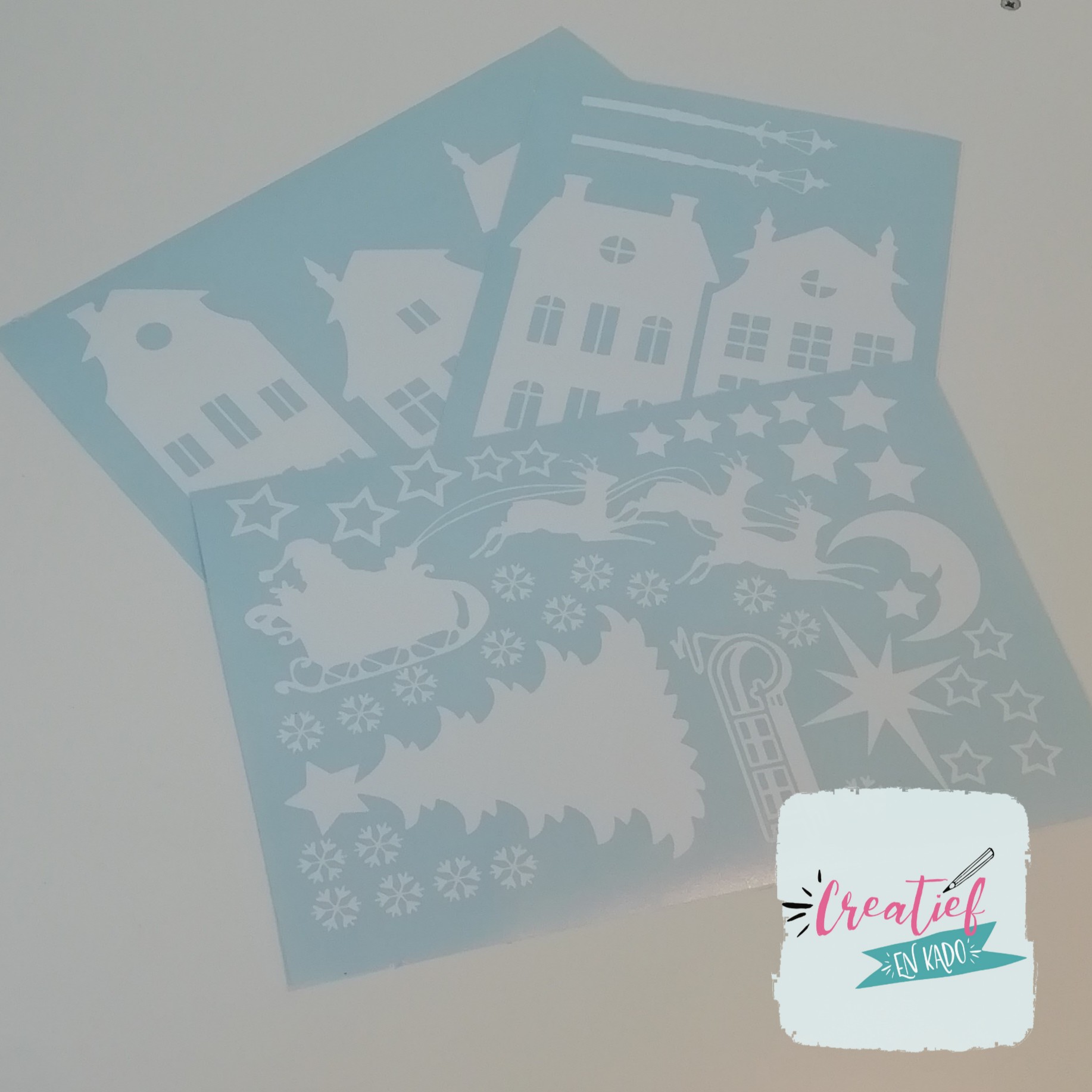 raamsticker kerstmis thema straatje