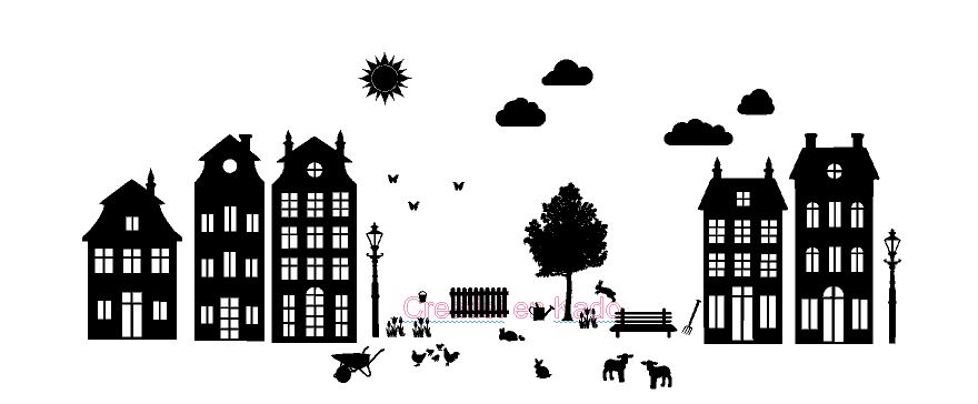 raamsticker lente basis, raamsticker thema straatje lente