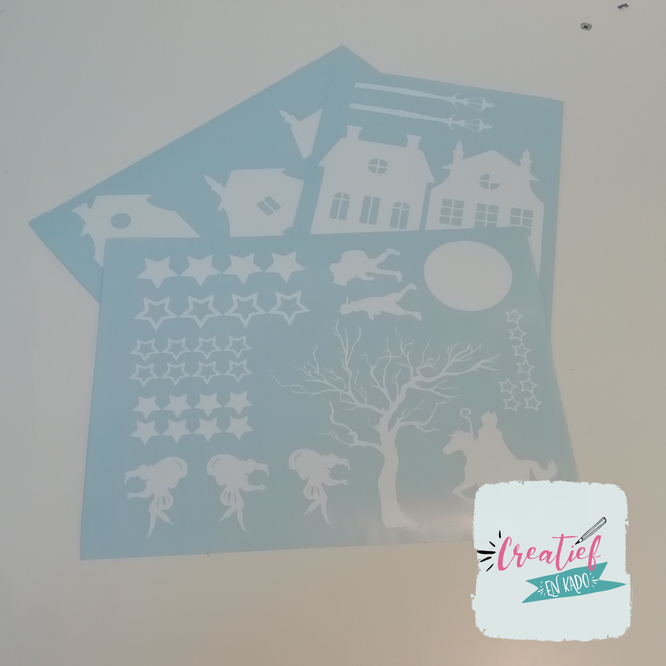 raamsticker sinterklaas straatje