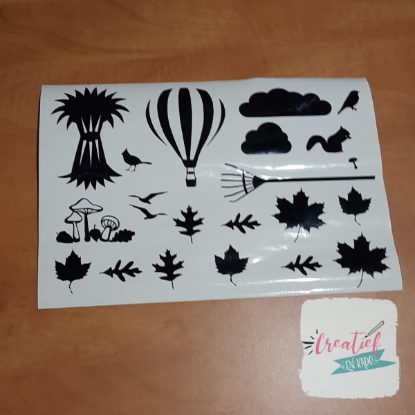 raamstickers herfst aanvulling, thema straatje herfst aanvulling