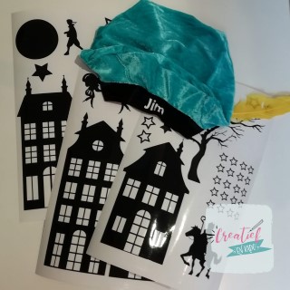 raamstickers Sinterklaas straatje compleet