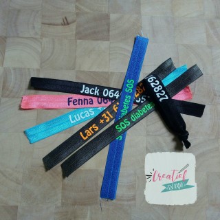 sos armbandjes met naam en telefoonummer