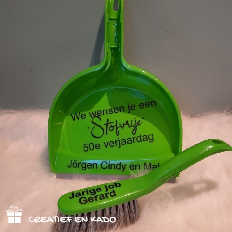 stoffer en blik schoolcadeau