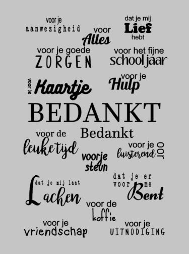 tekstbord bedankt