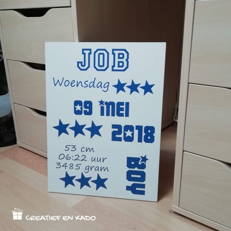 tekstbord geboorte jongen,