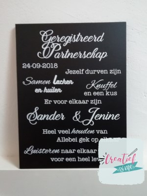 tekstbord geregisteerd partnerschap
