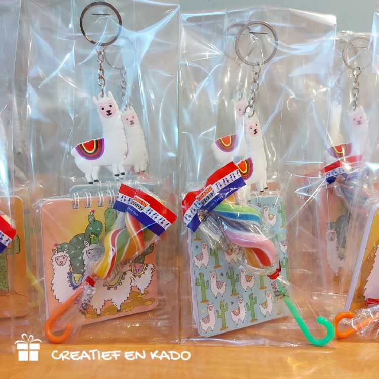 alpaca traktatie + lolly, traktatie idee, complete traktatie, traktatie meisjes