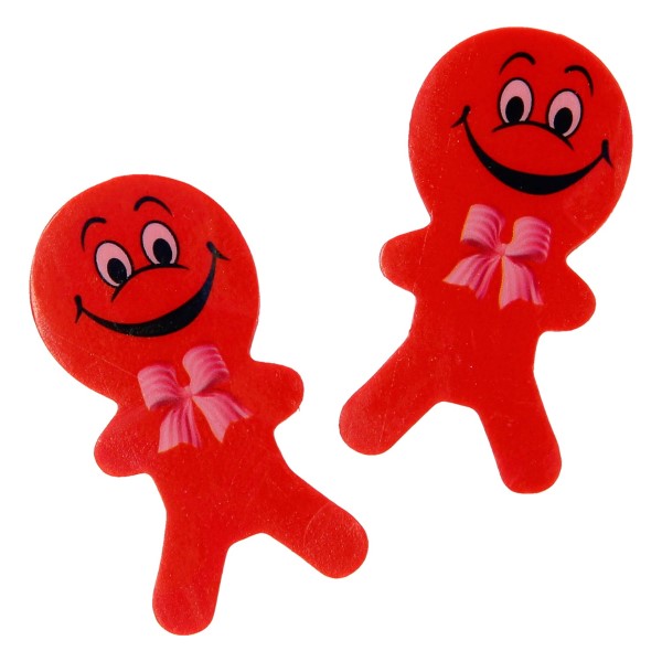 gezicht gum poppetje rood, trakteren