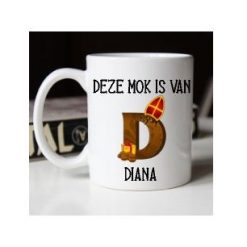 mok chocolade letter mijter, mok Sinterklaas, beker Sinterklaas
