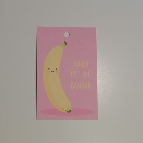 kadolabel gaan met die banaan