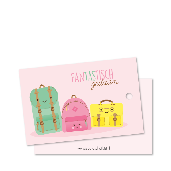 kadolabel fantastisch gedaan, kadolabel tassen, kadolabel studio schatkist