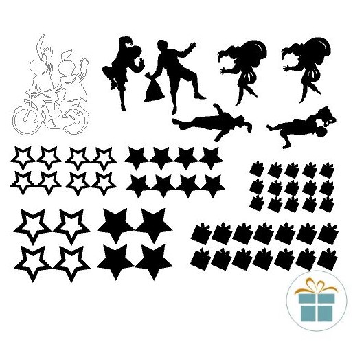 raamsticker Sinterklaas aanvulling, thema straatje Sinterklaas