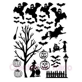 raamsticker halloween aanvulset, thema straatje halloween