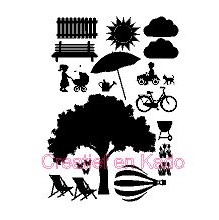 raamsticker zomer basisset, raamsticker zomer, thema straatje zomer
